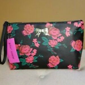 Betsey Johnson Floral Cosmetic Travel Bag- only used once
